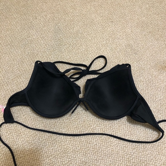 BLACK VICTORIA SECRET BIKINI TOP WITH RUFFLE - Picture 3 of 4